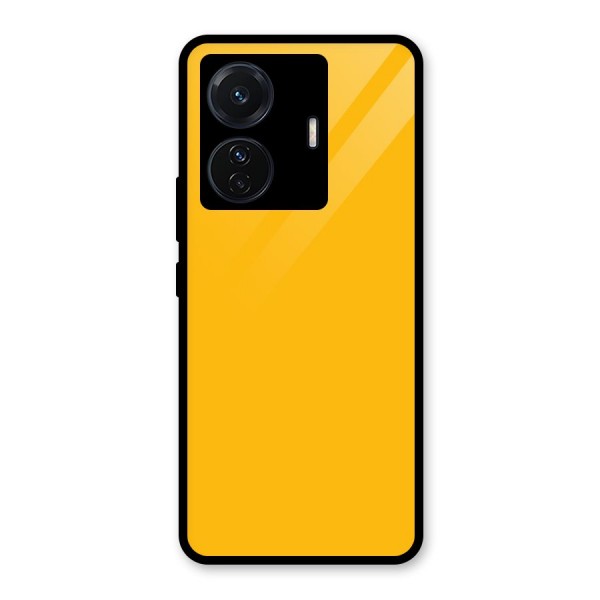 Gold Yellow Glass Back Case for Vivo iQOO Z6 Pro