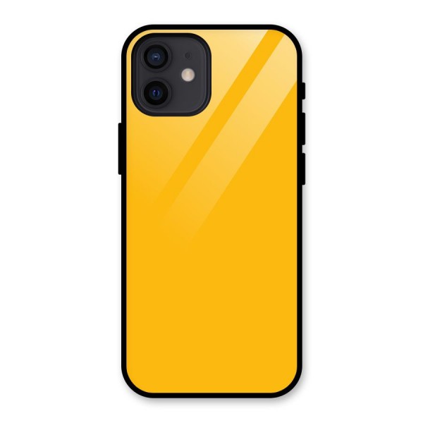 Gold Yellow Glass Back Case for iPhone 12