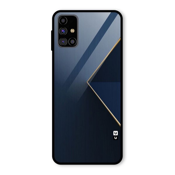 Golden Blue Triangle Glass Back Case for Galaxy M31s