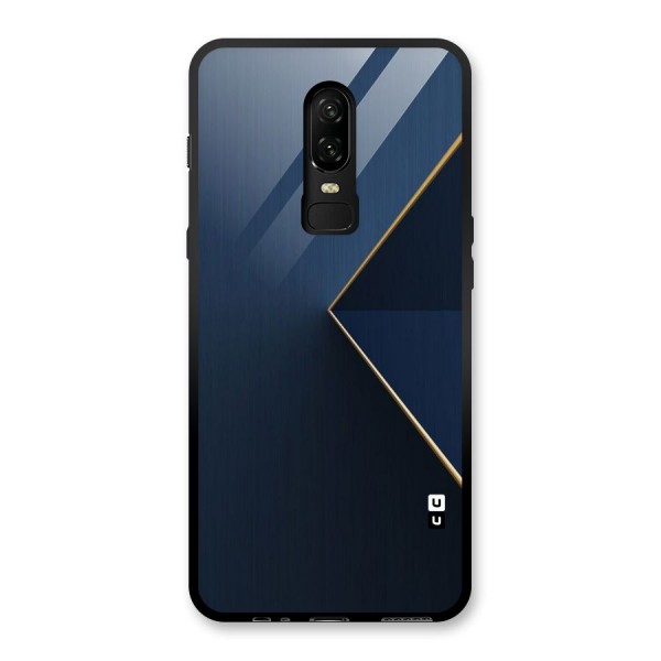 Golden Blue Triangle Glass Back Case for OnePlus 6