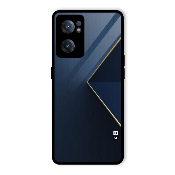 Golden Blue Triangle Glass Back Case for OnePlus Nord CE 2 5G