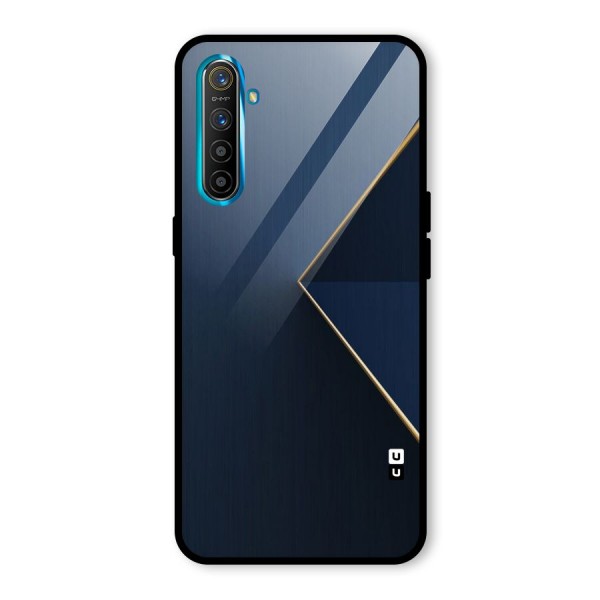 Golden Blue Triangle Glass Back Case for Realme XT