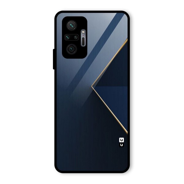 Golden Blue Triangle Glass Back Case for Redmi Note 10 Pro