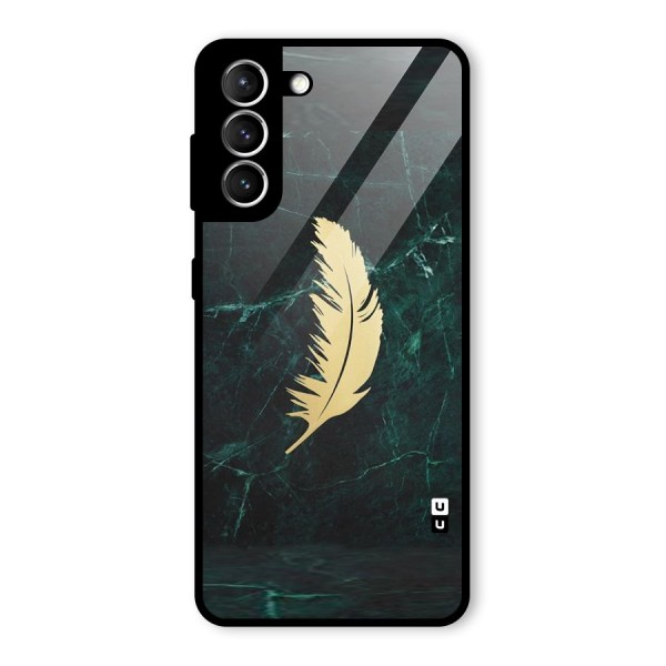 Golden Feather Glass Back Case for Galaxy S21 5G