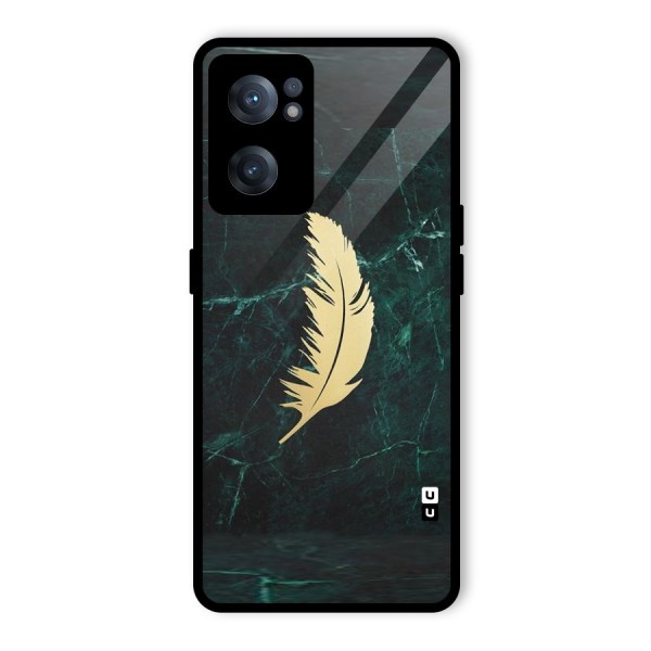Golden Feather Glass Back Case for OnePlus Nord CE 2 5G