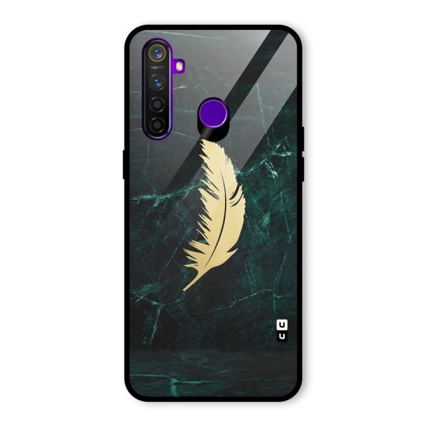 Golden Feather Glass Back Case for Realme 5 Pro
