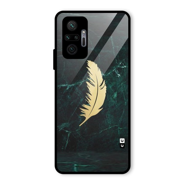 Golden Feather Glass Back Case for Redmi Note 10 Pro Max