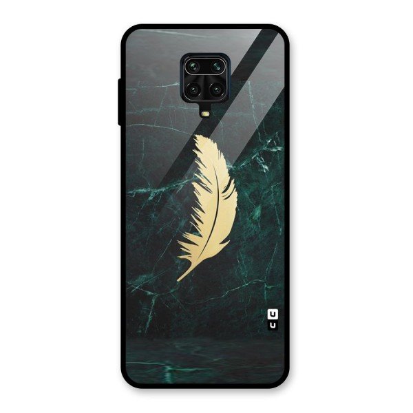 Golden Feather Glass Back Case for Redmi Note 9 Pro Max