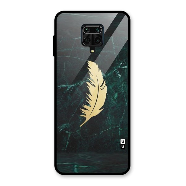 Golden Feather Glass Back Case for Redmi Note 9 Pro Max