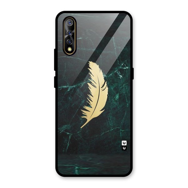 Golden Feather Glass Back Case for Vivo S1