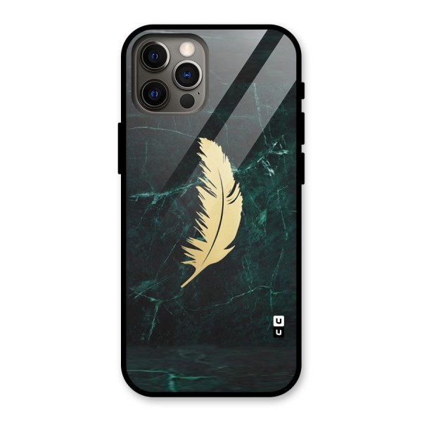 Golden Feather Glass Back Case for iPhone 12 Pro
