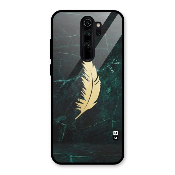 Golden Leaf Glass Back Case for Redmi Note 8 Pro