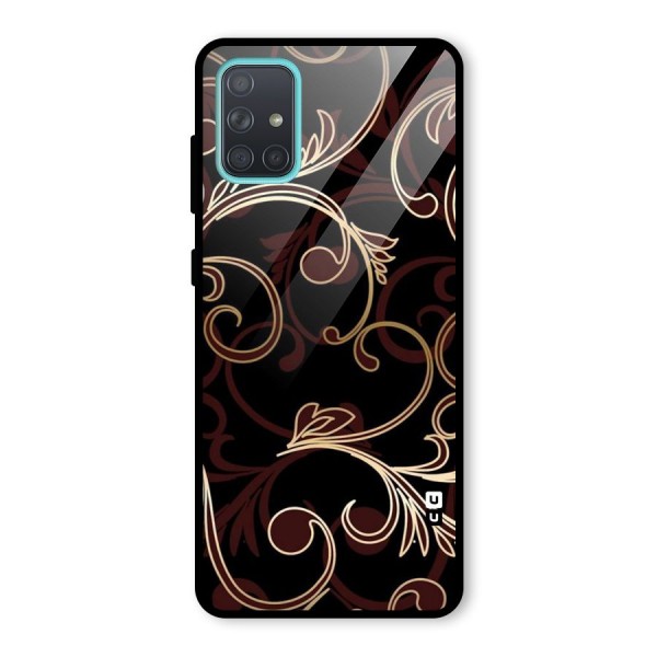 Golden Maroon Beauty Glass Back Case for Galaxy A71