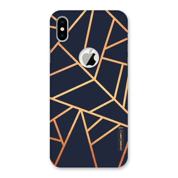 Golden Pattern Back Case for iPhone XS Logo Cut