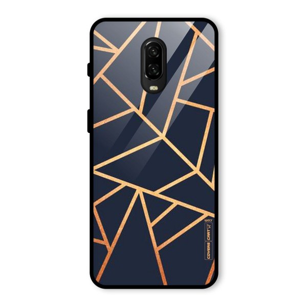 Golden Pattern Glass Back Case for OnePlus 6T