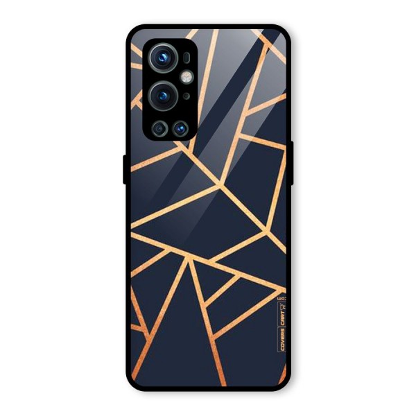 Golden Pattern Glass Back Case for OnePlus 9 Pro