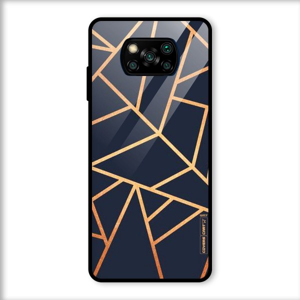 Golden Pattern Glass Back Case for Poco X3