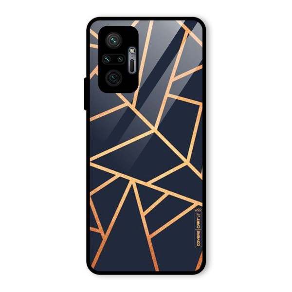 Golden Pattern Glass Back Case for Redmi Note 10 Pro Max