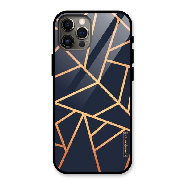 Golden Pattern Glass Back Case for iPhone 12 Pro