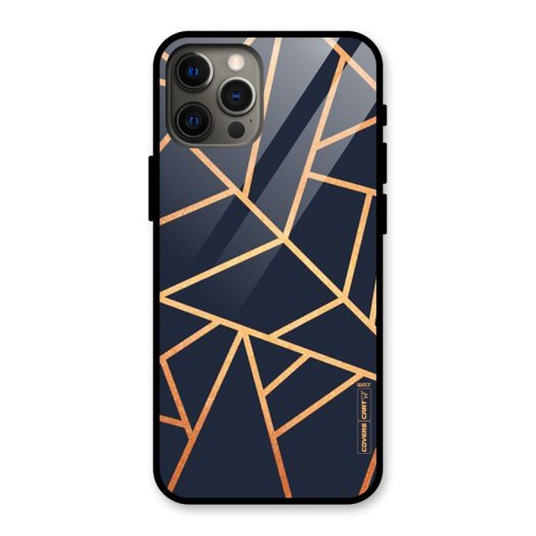 Golden Pattern Glass Back Case for iPhone 12 Pro Max