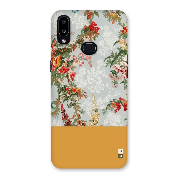 Golden Stripe on Floral Back Case for Galaxy A10s