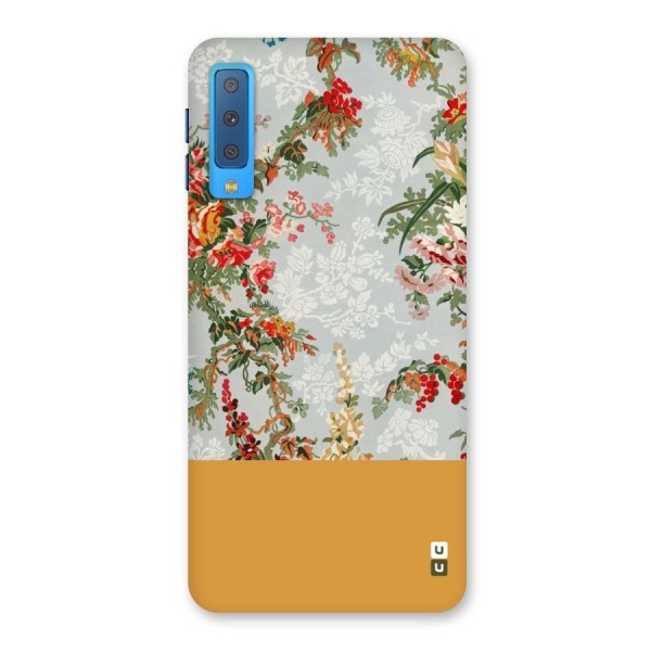 Golden Stripe on Floral Back Case for Galaxy A7 (2018)