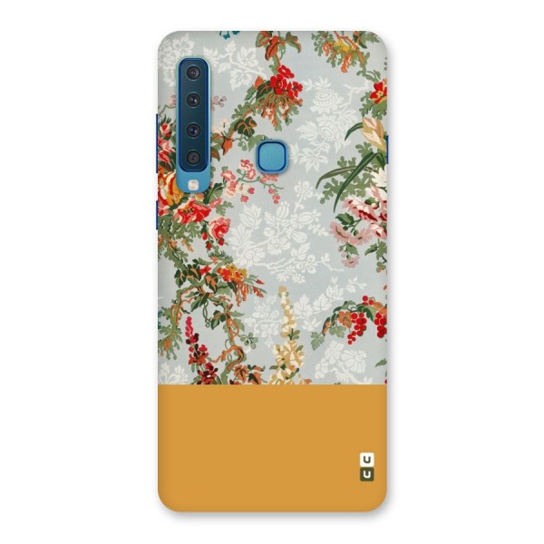 Golden Stripe on Floral Back Case for Galaxy A9 (2018)