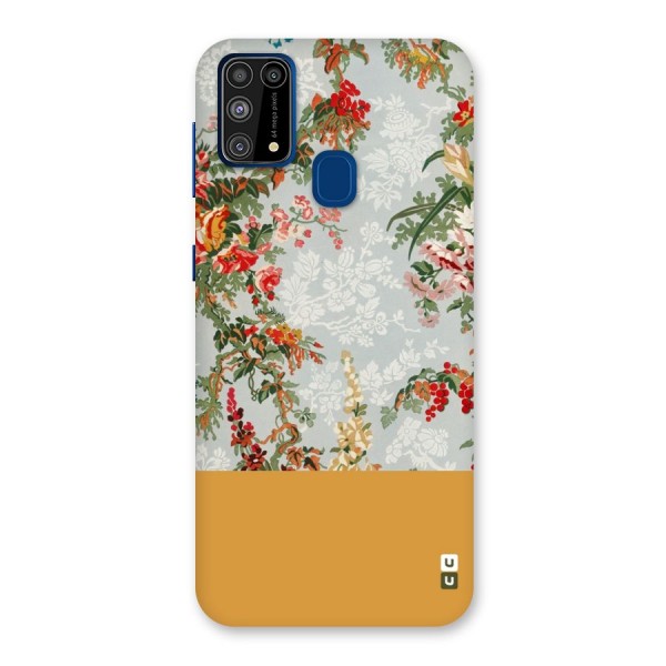 Golden Stripe on Floral Back Case for Galaxy F41