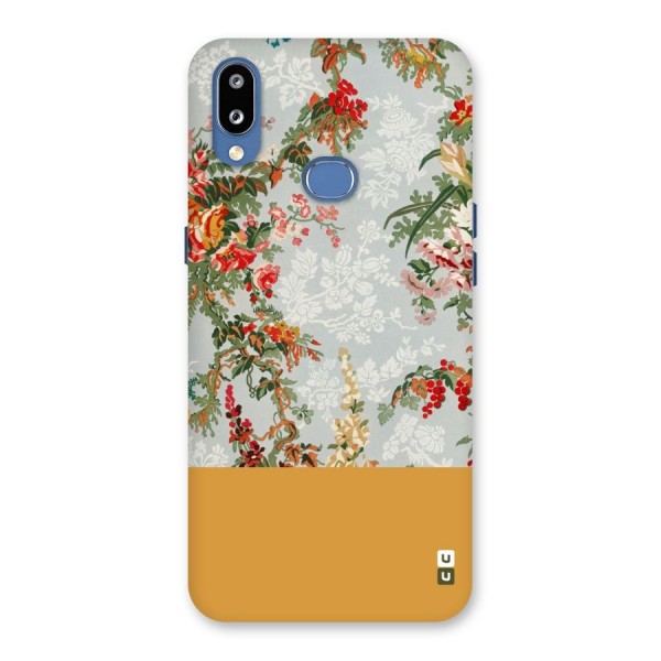 Golden Stripe on Floral Back Case for Galaxy M01s