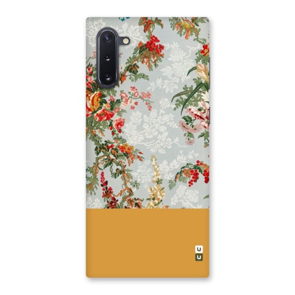 Golden Stripe on Floral Back Case for Galaxy Note 10