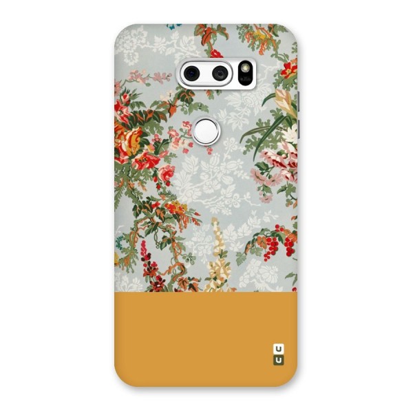 Golden Stripe on Floral Back Case for LG V30