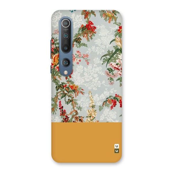 Golden Stripe on Floral Back Case for Mi 10