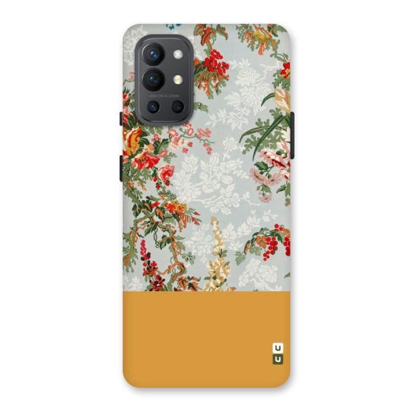 Golden Stripe on Floral Back Case for OnePlus 9R