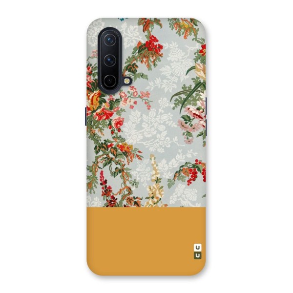 Golden Stripe on Floral Back Case for OnePlus Nord CE 5G
