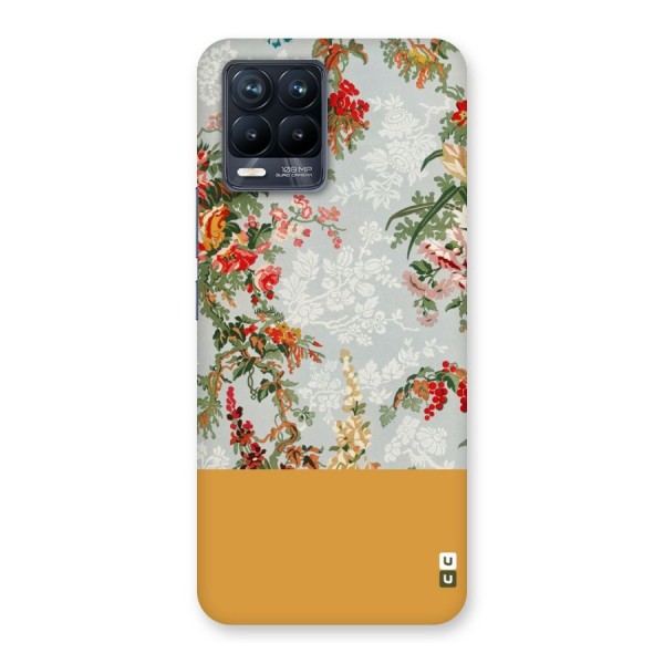 Golden Stripe on Floral Back Case for Realme 8 Pro