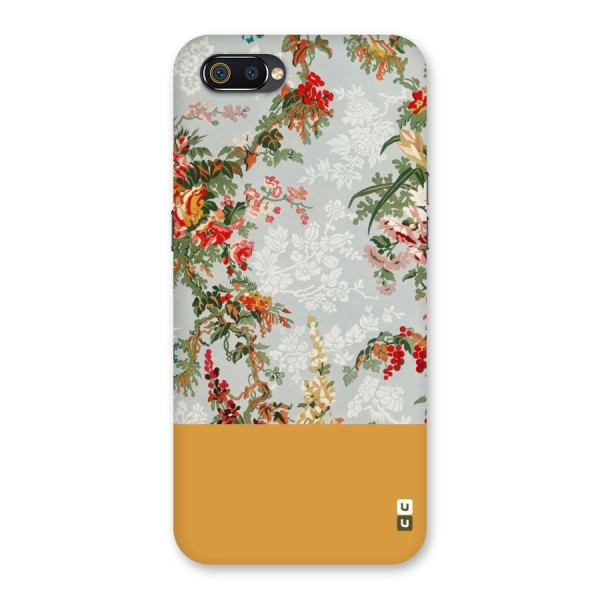Golden Stripe on Floral Back Case for Realme C2