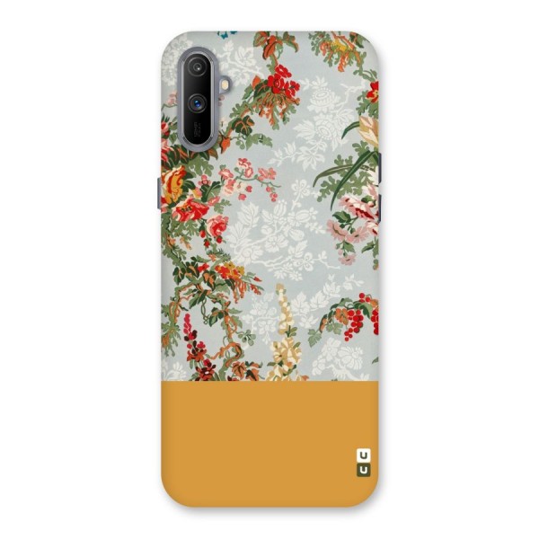 Golden Stripe on Floral Back Case for Realme C3