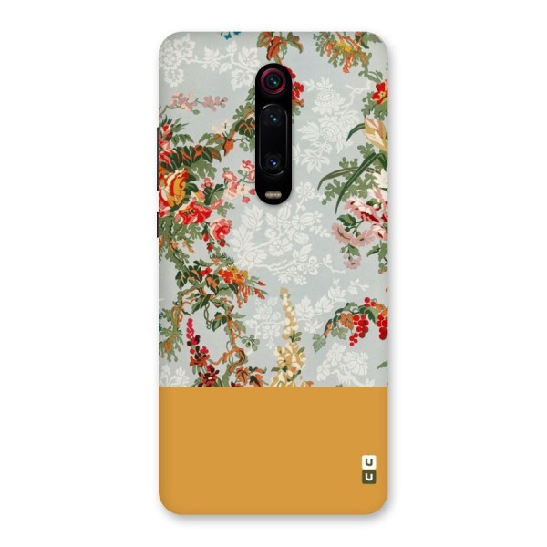 Golden Stripe on Floral Back Case for Redmi K20 Pro