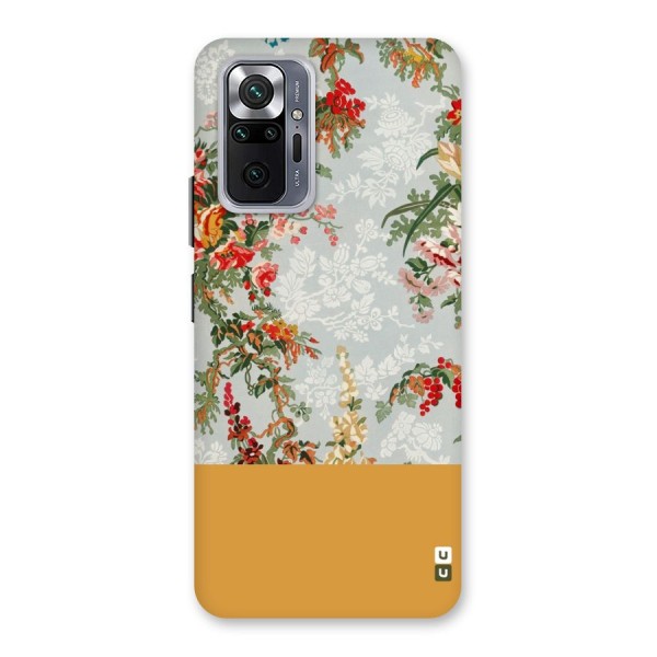 Golden Stripe on Floral Back Case for Redmi Note 10 Pro