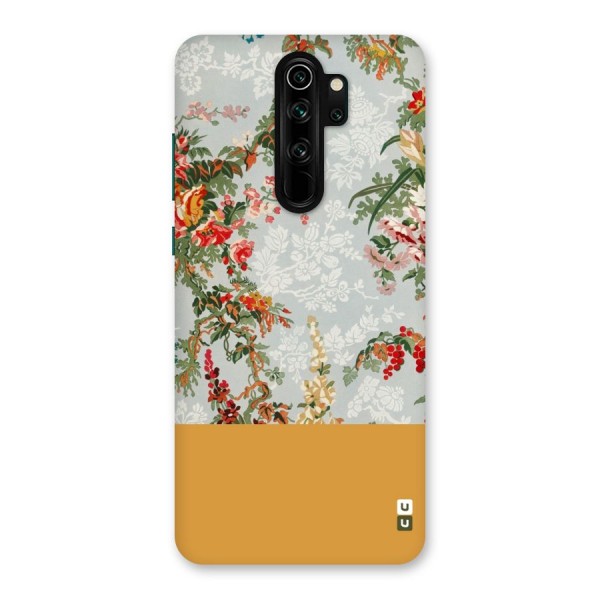 Golden Stripe on Floral Back Case for Redmi Note 8 Pro