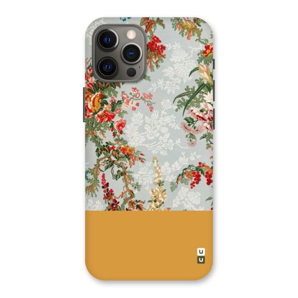 Golden Stripe on Floral Back Case for iPhone 12 Pro Max
