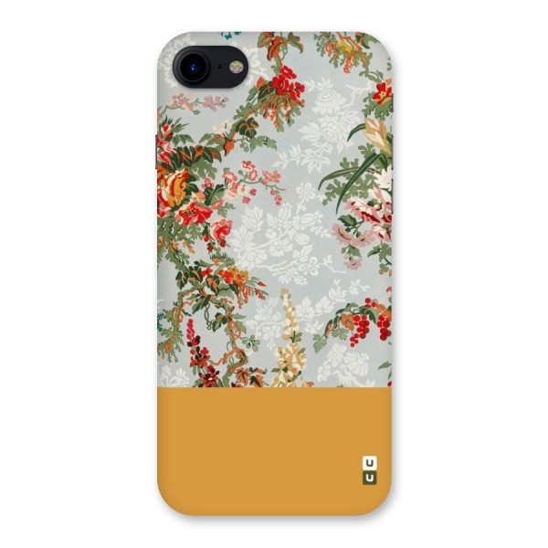 Golden Stripe on Floral Back Case for iPhone SE 2020
