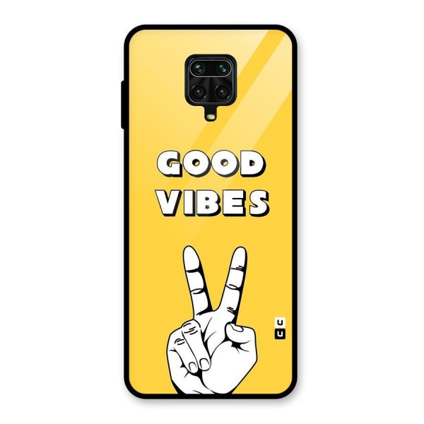 Good Vibes Victory Glass Back Case for Redmi Note 9 Pro