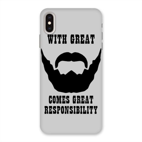 Great Beard Great Responsibility Back Case for iPhone XS Max