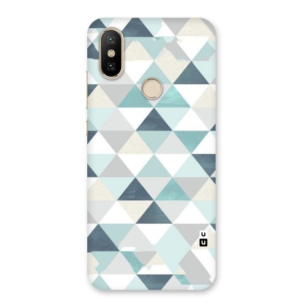 Green And Grey Pattern Back Case for Mi A2