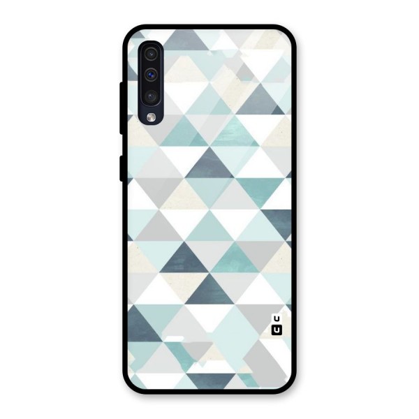 Green And Grey Pattern Glass Back Case for Galaxy A50