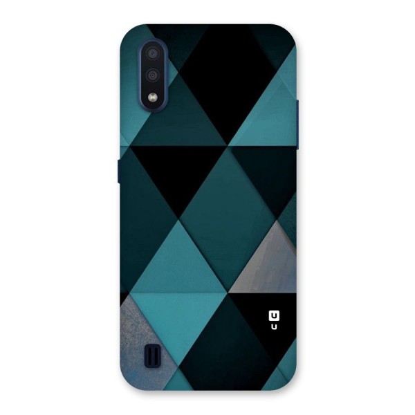Green Black Shapes Back Case for Galaxy M01
