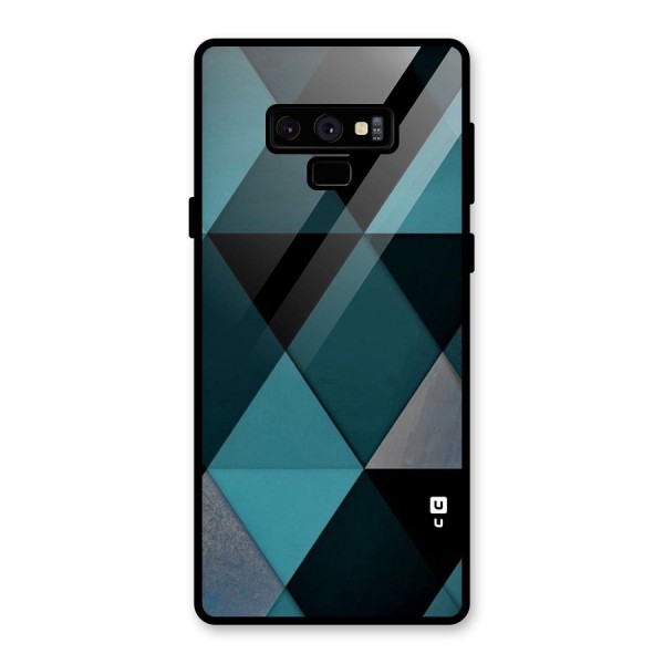 Green Black Shapes Glass Back Case for Galaxy Note 9