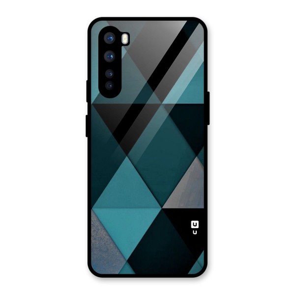 Green Black Shapes Glass Back Case for OnePlus Nord