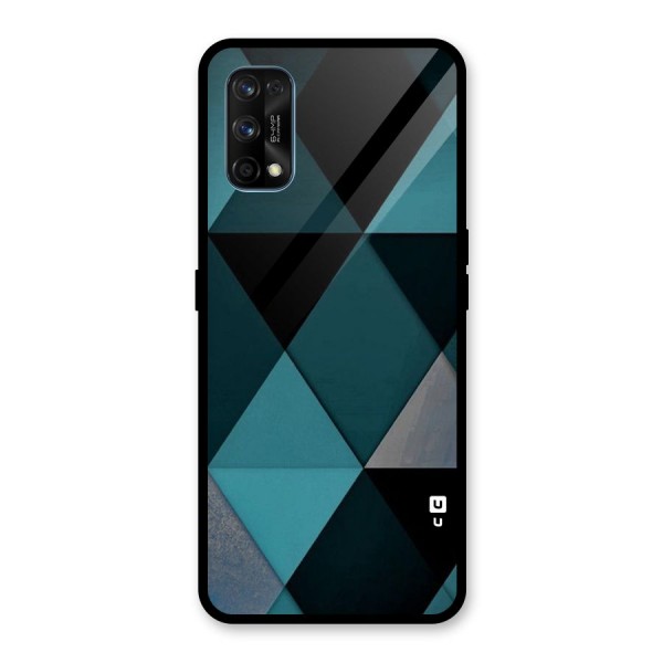 Green Black Shapes Glass Back Case for Realme 7 Pro